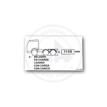 Matrica fehér  "TRACTOR 3 AXLE 1150 MM " 100X60 MM