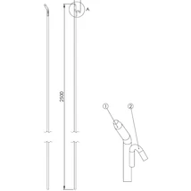 Horgos rúd, hosszú kivitel ( mozgópadlóshoz ), oldalfalba integrált spaniferhez Horgos rúd, hosszú kivitel ( mozgópadlóshoz ), oldalfalba integrált spaniferhez