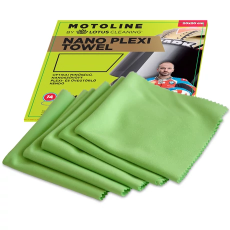 Motoline 5 db Nano Plexi Towel - extra finom törlőkendő 20x20cm