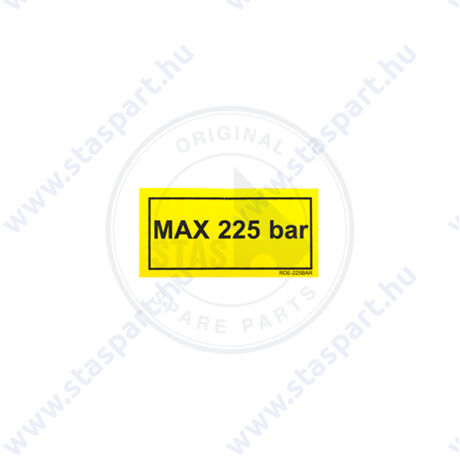 MAX 225 BAR sárga matrica
